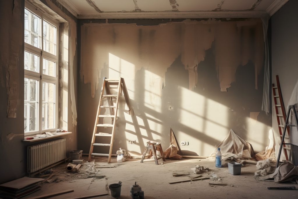Bright office interior being renovated